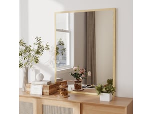 Miroir rectangulaire de salle de bain coloris naturel <strong></strong> <strong></strong> - 70 cm x 2 cm