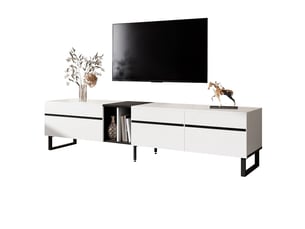 Meuble tv coloris blanc 180 cm   