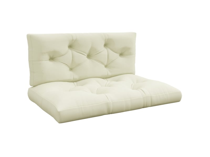 Lot de 2 coussins d’extérieur capitonnés 120 x 80 x 12 cm, couleur crème  - Conforama A