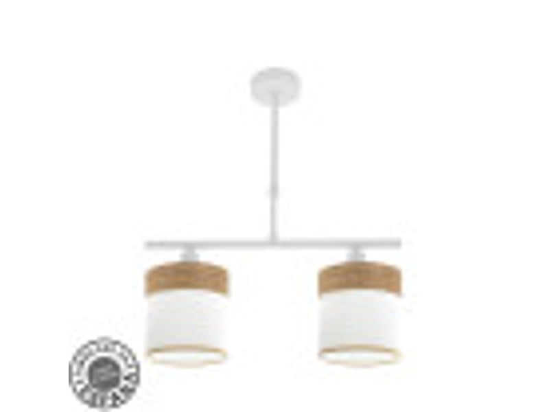  Lampe de plafond fabrilamp cloe blancbois clair 2 x e14 hauteur réglable 44-61 cm 43x14 cm 175452085 - Conforama B