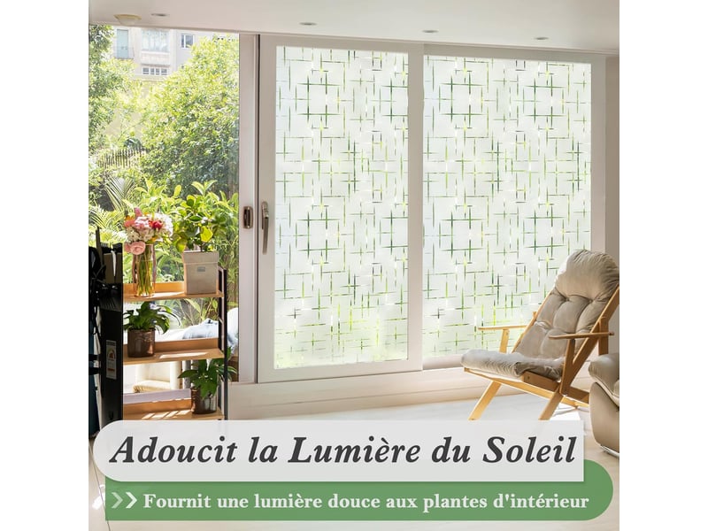  Film fenêtre statique dépoli pour vitre – protection et intimité, 45x200cm  - Conforama D