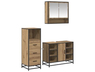 Ensemble de mobilier de salle de bain 3 pc chêne artisanal cf64305