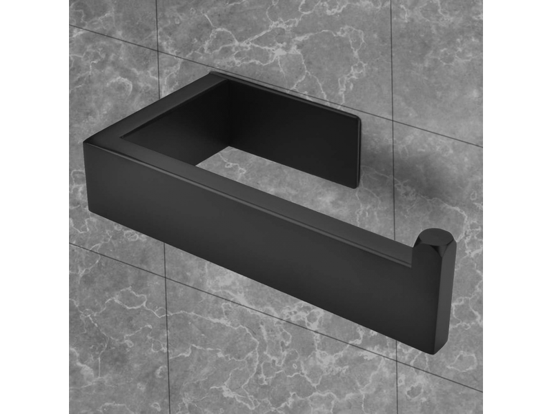  Porte-rouleau de papier toilette auto-adhésif noir en acier inoxydable 304, sans perçage.  - Conforama C