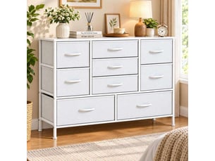 Chiffonnier 9 tiroir(s)    <strong>GENERIC HOME</strong> <strong></strong> coloris blanc largeur 100 cm hauteur 76 cm