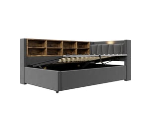 Lit coffre 90x200 cm SOGEU   coloris gris