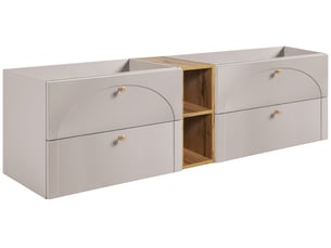 Meuble sous-vasque suspendu aura 180 cm avec étagère effet chêne craft cachemire mat g
