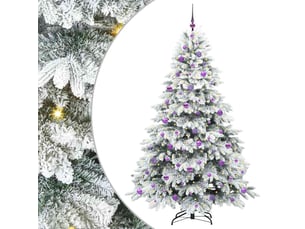 Sapin de noël, arbre de noël artificiel avec 300 led blanc 210 cm pe et pvc cf61217