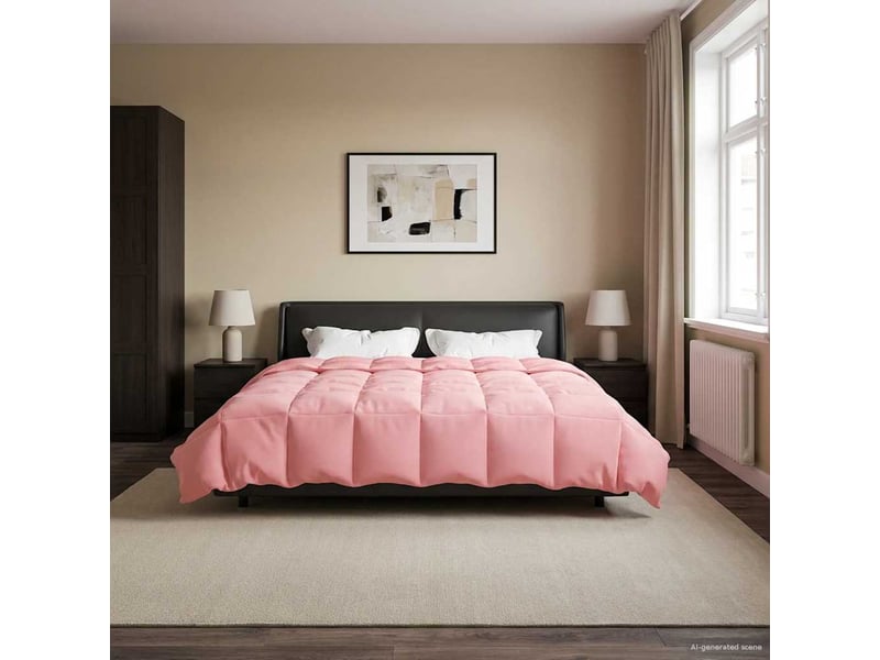 Couette - duvet d'été 200 x 240 cm été microfibre (100% polyester) rose - Conforama D