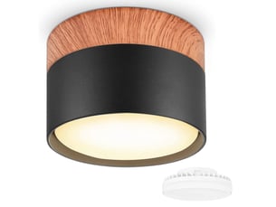 Spot en saillie led plafonnier ø11x75mm blanc chaud grain de bois