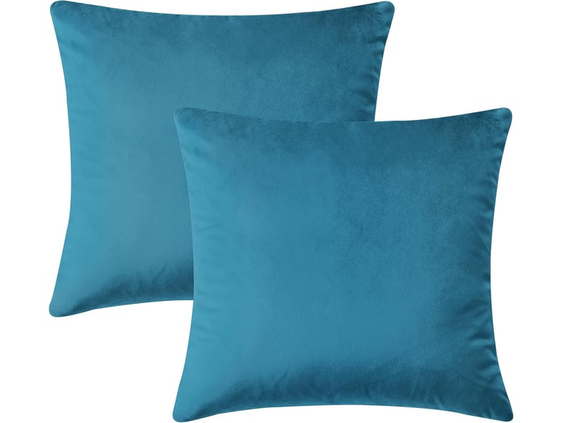  Housses de coussin 45 x 45 cm lot de 2 taie d'oreiller carré doux et moderne coussins en velours décoratif canapé super lisse doux confortable taie d'oreil, vert  - Conforama A