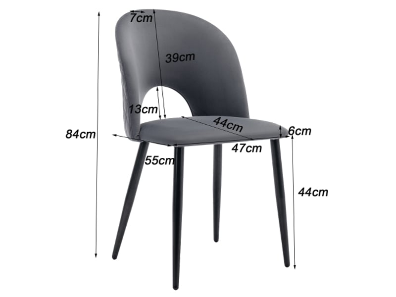  Chaise salle a manger, ensemble repas table rectangulaire moderne 117 x 68 cm avec 4 chaises, chaise de salle à manger  - Conforama D