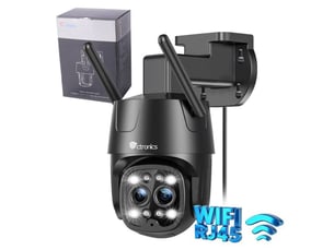 Caméra de sécurité extérieure wifi 2.5k 4mp double lentille zoom hybride 6x vision couleur jusqu’à 20 m