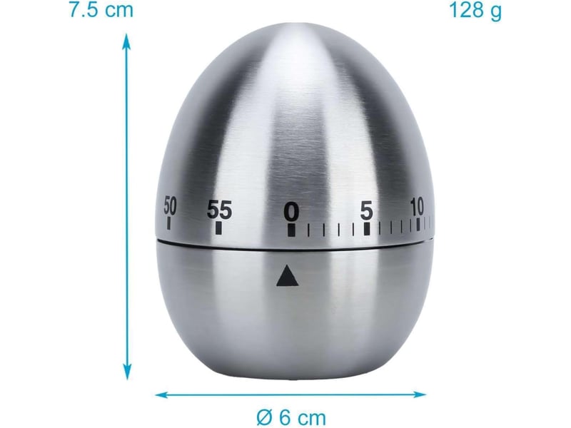  Minuteur à œufs en acier inoxydable - design élégant en forme d'œuf - minuteur de cuisine pour la cuisine jusqu'à 55 minutes none - Conforama B