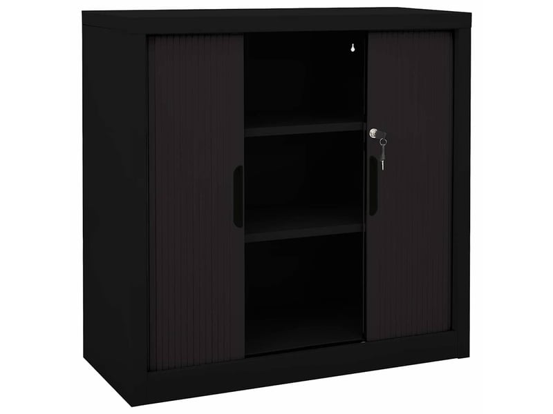  Armoire de rangement, armoire à portes coulissantes noir 90x40x90 cm acier  - Conforama E