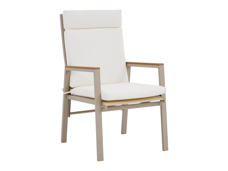Lot de 2 chaises de jardin,72x57x101 cm,métal et textilene,beige kaki - Conforama D