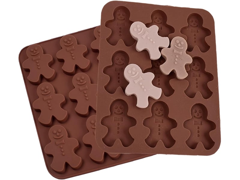 Lot de 2 moules à chocolat ultra fins en silicone de qualité alimentaire anti-adhésif en silicone de qualité alimentaire pour chocolats, bonbons, bisc - Conforama A