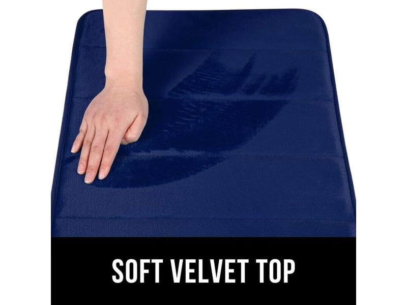  Tapis de bain en mousse à mémoire de forme tapis de bain absorbant antidérapant tapis de bain lavable - 40 x 60 cm, bleu marine  - Conforama B