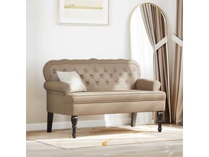 Banc chesterfield, canapé 2 places cappuccino 119,5x64,5x75 cm