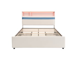 Lit avec rangement 140x200 cm SEYAKANY coloris bicolore