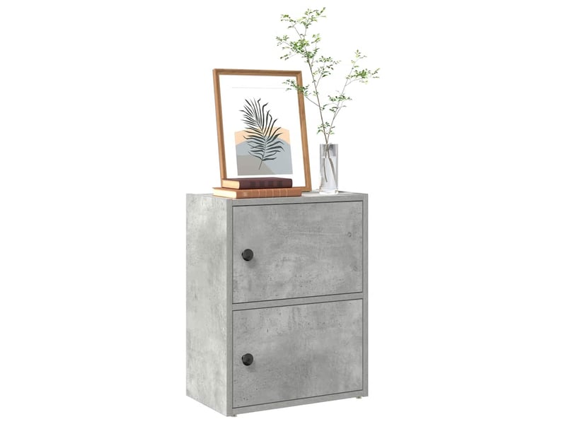  Bibliothèque, meuble de rangement salon gris béton 40x24x52 cm bois d'ingénierie  - Conforama B