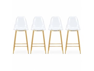 tabouret de bar  <strong>STILVORA</strong>  - doré hauteur d'assise 65 cm vendu Par 4