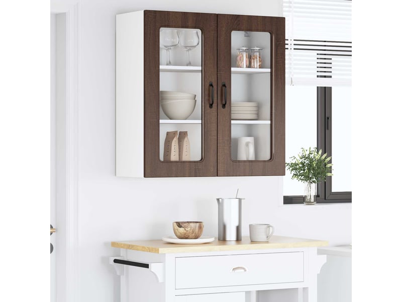  Meuble mural de cuisine | armoire de cuisine chêne brun 80x31x80cm shl8499  - Conforama D