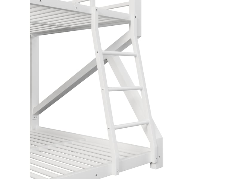 Lit superposé 140x200160x200 cm, lit enfant, échelle, éclairage led, design moderne, construction robuste et durable, métal blanc OPULERANE TRADING LTD - Conforama E