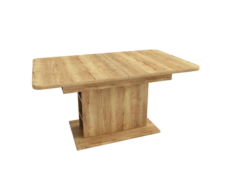 Table extensible naturelle avec rangements latéraux, 110 à 130 cm Fay Lum - Conforama E