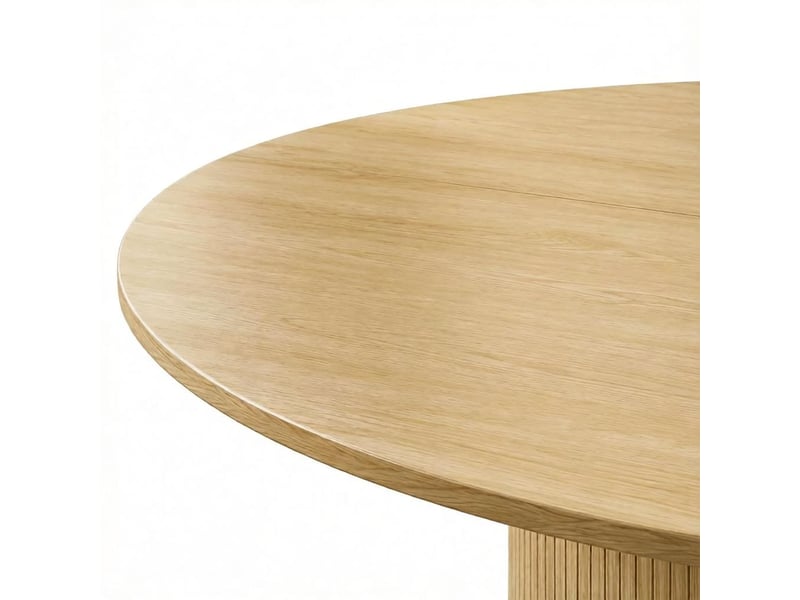  Table de salle à manger ronde 4 à 6 personnes en mdf et panneaux de particules 120×120×75 cm bois naturel  - Conforama D