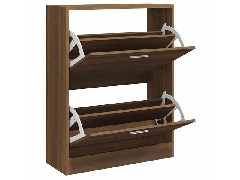  Meuble à chaussure | armoire à chaussures chêne marron 63x24x81 cm bois d'ingénierie  - Conforama C