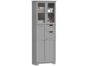 Meuble de salle de bain haut meuble de rangement 60x30x170cm gris