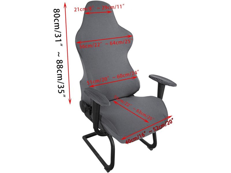  Housse extensible grise pour chaise de jeu - housse ergonomique de style racing pour fauteuil inclinablechaise de bureau chaise non incluse XLH-ZLS-009312ZLS - Conforama B