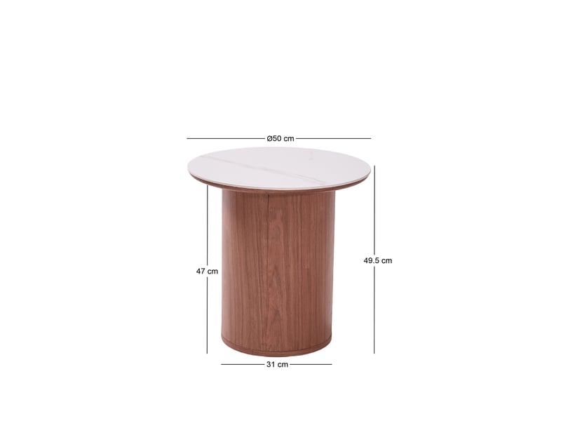  Nordlys - table appoint bout de canapé en bois noyer marron  - Conforama E