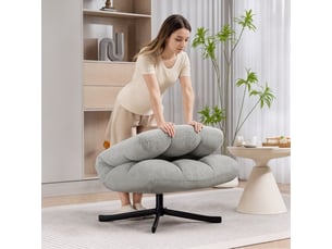 Fauteuil fixe pivotant Tissu gris