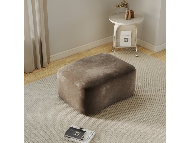  Ottoman velours - marron SF20250068006 - Conforama D