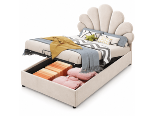 Lit simple 90x200 cm coloris beige