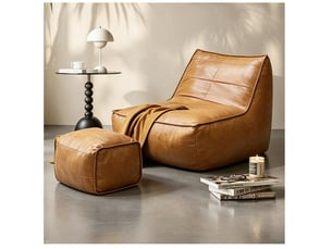 Fauteuil fixe <strong>BEAOK</strong> <strong></strong> Simili marron