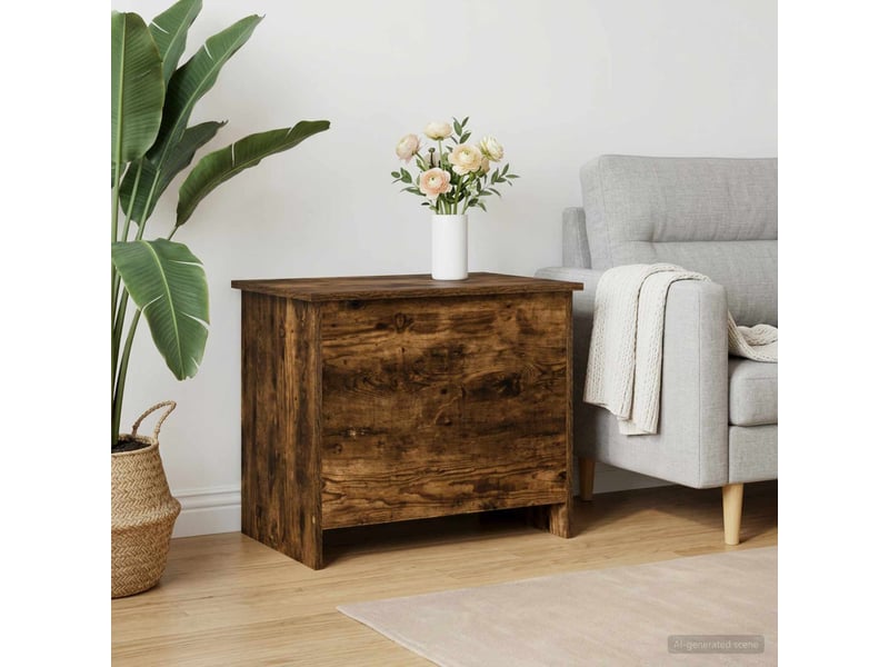  Coffre de rangement avec stockage chêne fumé 60x40x50 cm  - Conforama B