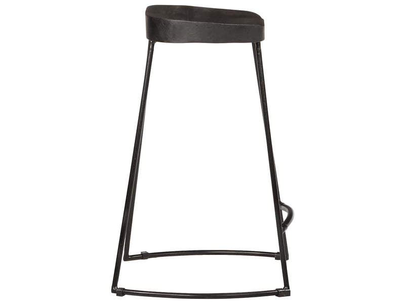  Lot de 2 tabouret de bar, chaise de bar noir 45x40x62 cm bois manguier massif  - Conforama C