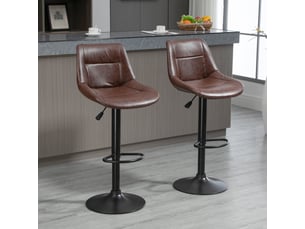 tabouret de bar assise réglable en hauteur <strong></strong> - marron