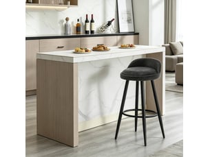Tabouret de bar avec dossier 36,5 x 40 x 78,5 cm – anthracite – repose-pieds et patins réglables antidérapants