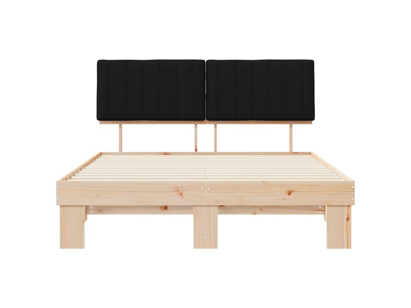  Lit double- lit adulte -  cadre de lit avec tête de lit rembourrée noir 150 x 200 cm  - Conforama D
