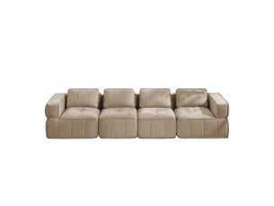 Canapé modulable compressé 4 places sans structure en polyester sable