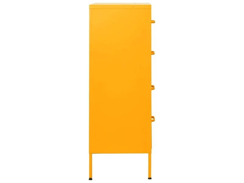  Commode chambre adulte, armoire à tiroirs jaune moutarde 80x35x101,5 cm acier  - Conforama D
