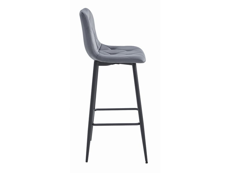 Family tabouret de bar nado - velours gris foncépieds noirs x 1  - Conforama C