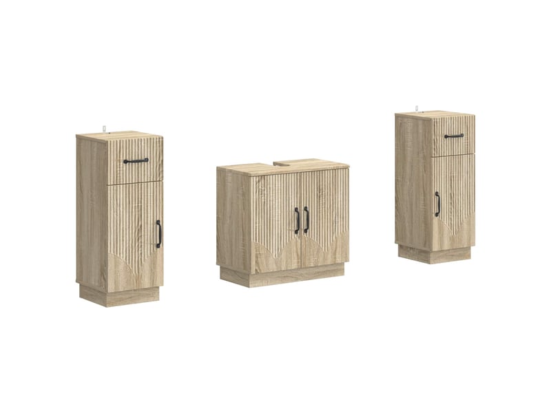 Ensemble de meuble de salle de bain 3 pièces hoorn chêne sonoma cf63479 - Conforama A