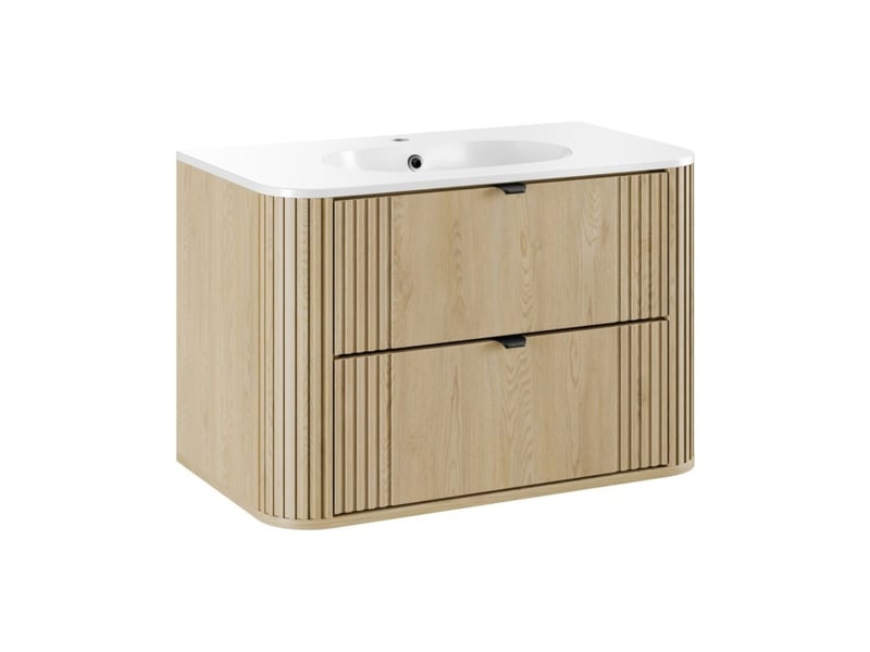  Ensemble de salle de bain kori : meuble sous vasque 80cm + vasque à encastrer  - Conforama A