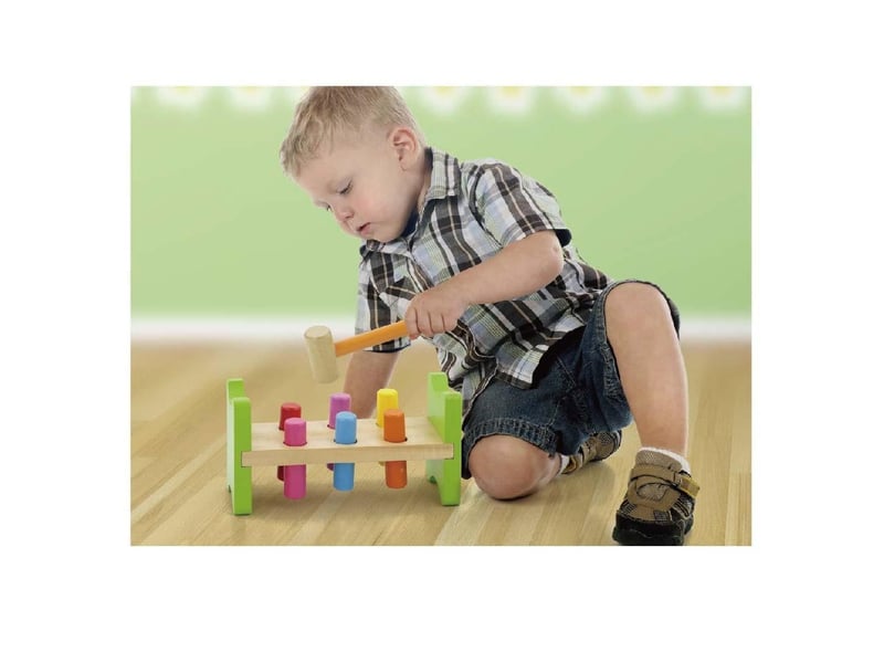  Jeu de marteau viga 50827 - bois, 6 chevilles colorées 6934510508272 - Conforama C