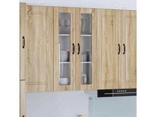 Meuble mural de cuisine, cabinet en verre mural chêne sonoma 60x31x100cm shl1001