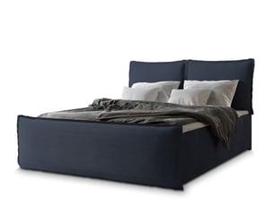 Lit avec rangement 180x200 cm <strong>MASSENO</strong> <strong></strong> coloris bleu